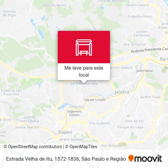 Estrada Velha de Itu, 1572-1836 mapa