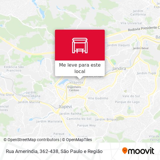 Rua Ameríndia, 362-438 mapa