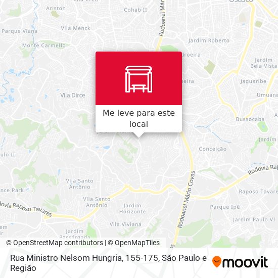 Rua Ministro Nelsom Hungria, 155-175 mapa