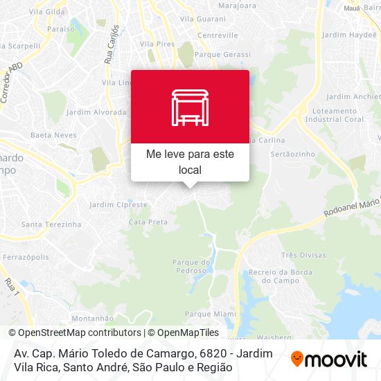 Av. Cap. Mário Toledo de Camargo, 6820 - Jardim Vila Rica, Santo André mapa