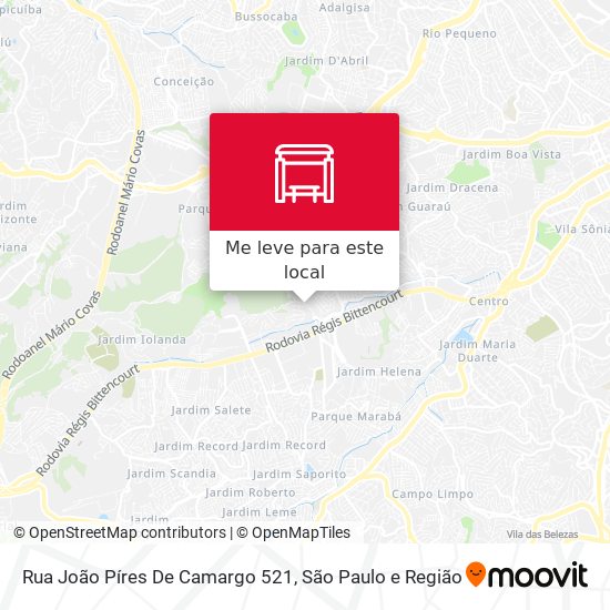 Rua João Píres De Camargo 521 mapa