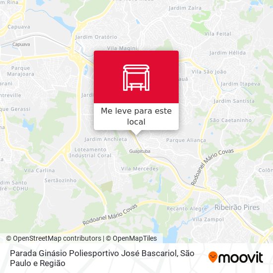 Parada Ginásio Poliesportivo José Bascariol mapa