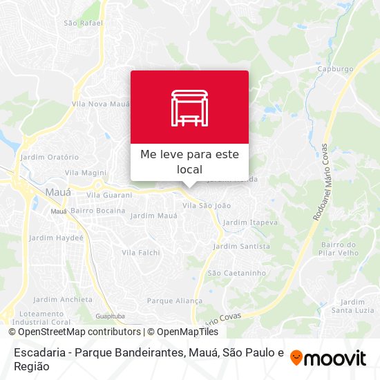 Escadaria - Parque Bandeirantes, Mauá mapa