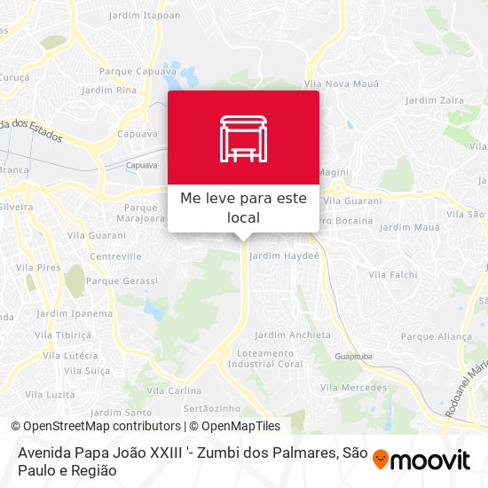 Avenida Papa João XXIII '- Zumbi dos Palmares mapa