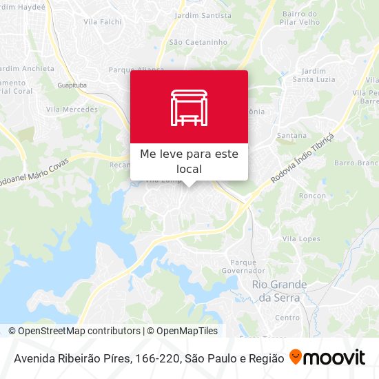 Avenida Ribeirão Píres, 166-220 mapa