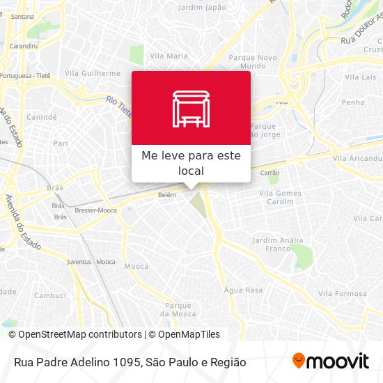 Rua Padre Adelino 1095 mapa