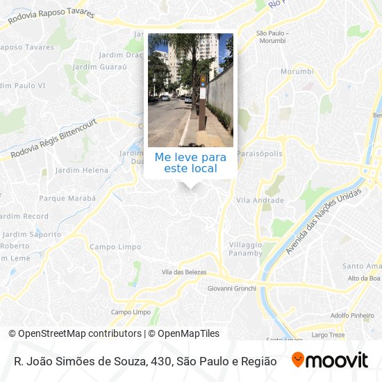 R. João Simões de Souza, 430 mapa