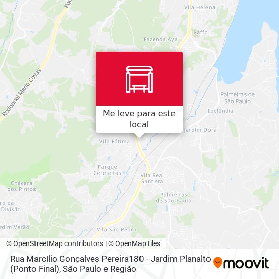 Rua Marcílio Gonçalves Pereira180 - Jardim Planalto (Ponto Final) mapa