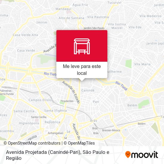 Avenida Projetada (Canindé-Pari) mapa