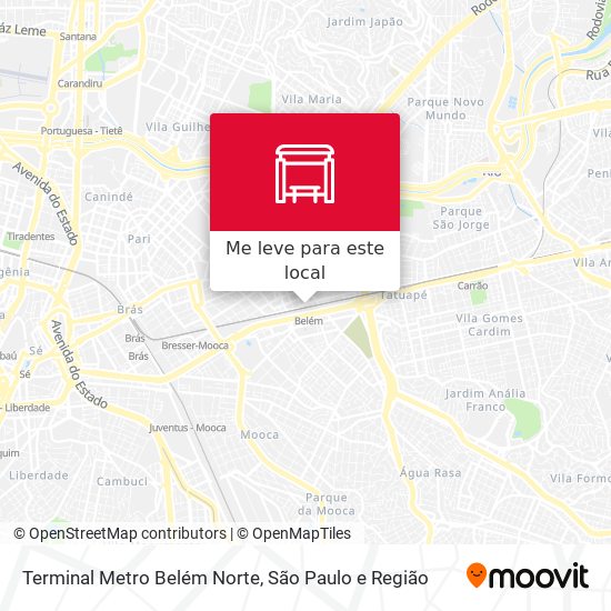 Terminal Metro Belém Norte mapa
