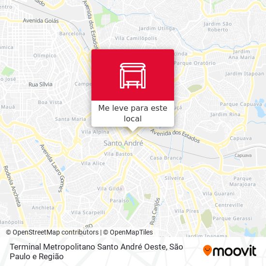 Terminal Metropolitano Santo André Oeste mapa