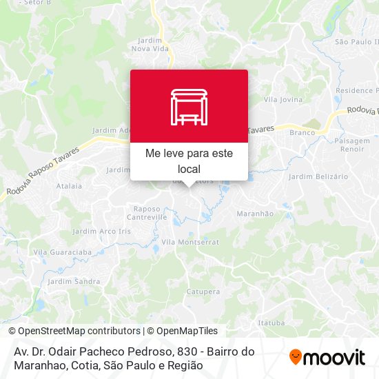 Av. Dr. Odair Pacheco Pedroso, 830 - Bairro do Maranhao, Cotia mapa