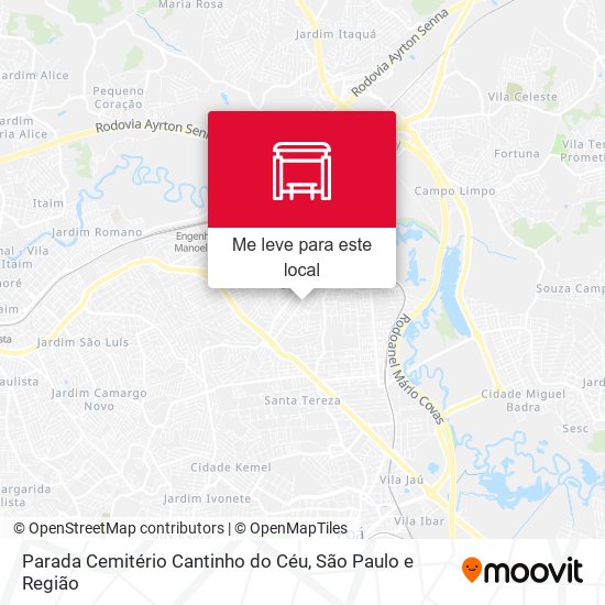 Parada Cemitério Cantinho do Céu mapa