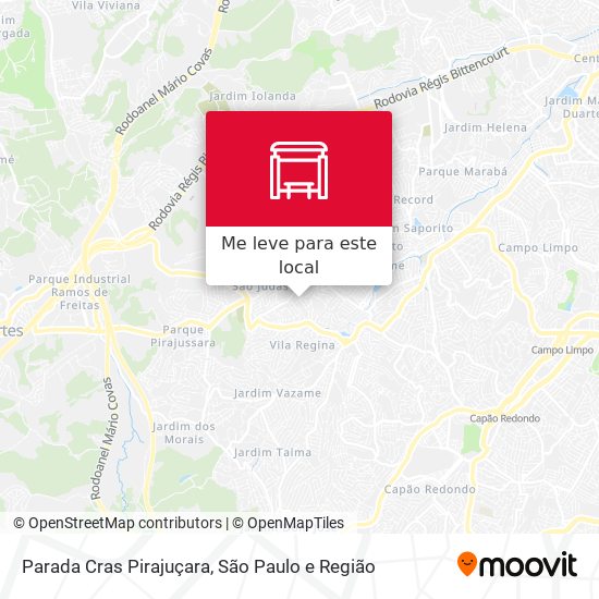 Parada Cras Pirajuçara mapa