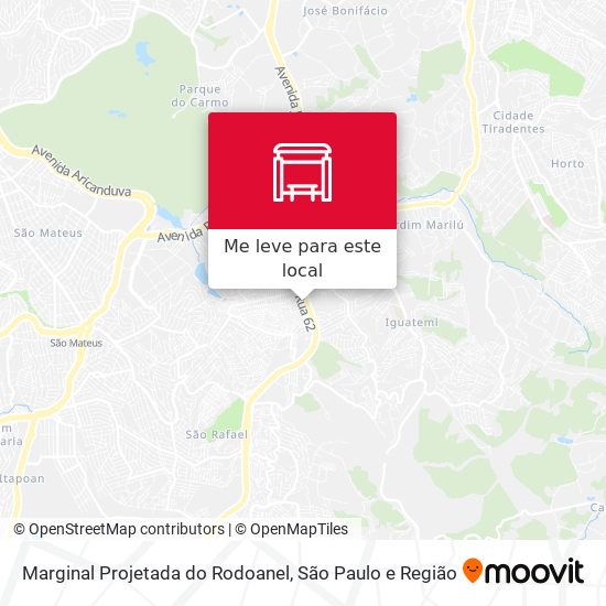 Marginal Projetada do Rodoanel mapa