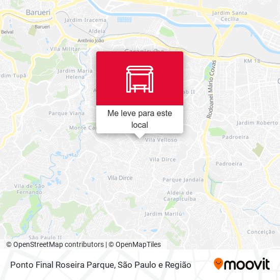 Ponto Final Roseira Parque mapa