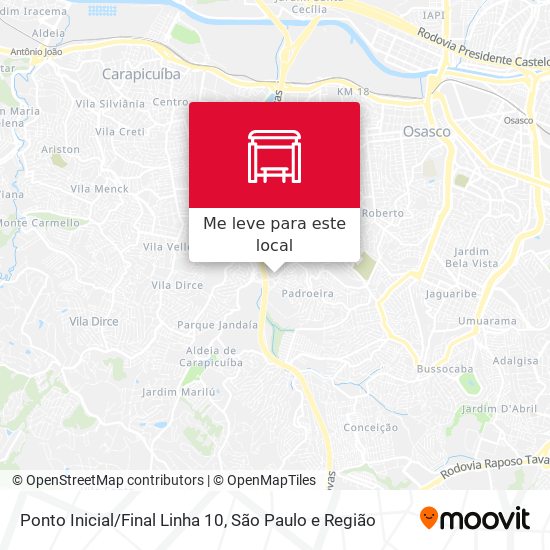 Ponto Inicial/Final Linha 10 mapa