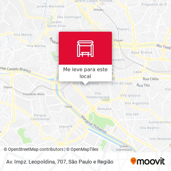 Av. Impz. Leopoldina, 707 mapa