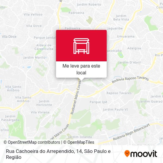 Rua Cachoeira do Arrependido, 14 mapa