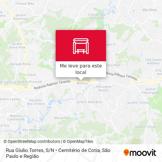 Rua Giulio Torres, S / N • Cemitério de Cotia mapa