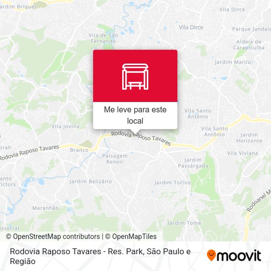Rodovia Raposo Tavares - Res. Park mapa