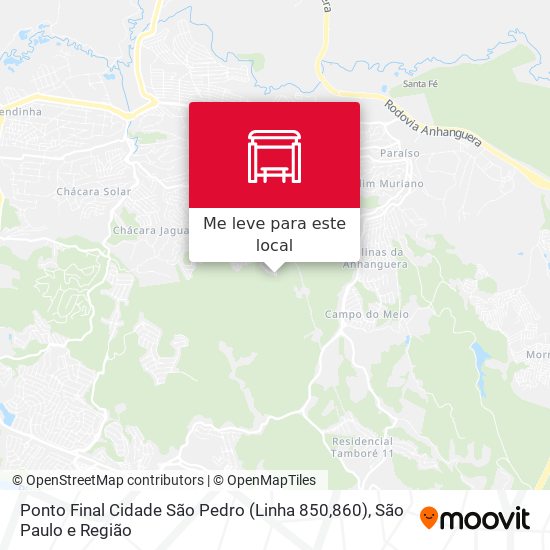Ponto Final Cidade São Pedro (Linha 850,860) mapa