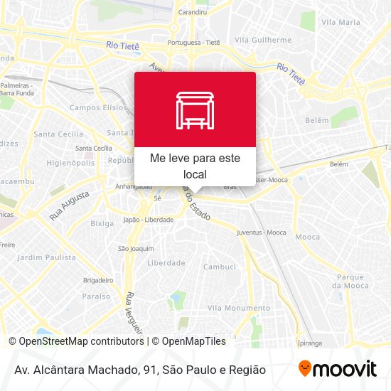 Av. Alcântara Machado, 91 mapa