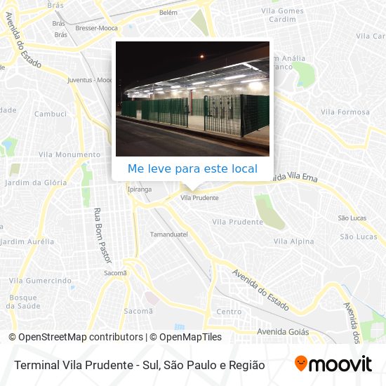 Terminal Vila Prudente - Sul mapa