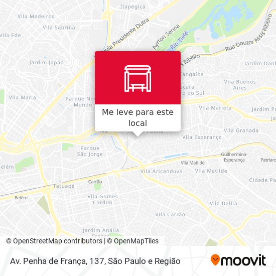 Av. Penha de França, 137 mapa