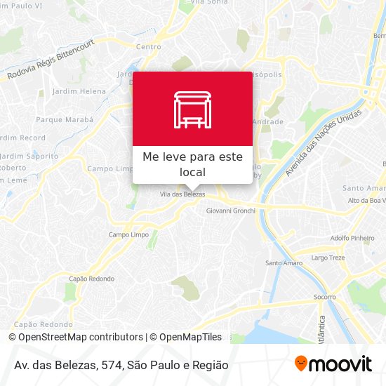 Av. das Belezas, 574 mapa