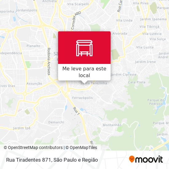 Rua Tiradentes 871 mapa