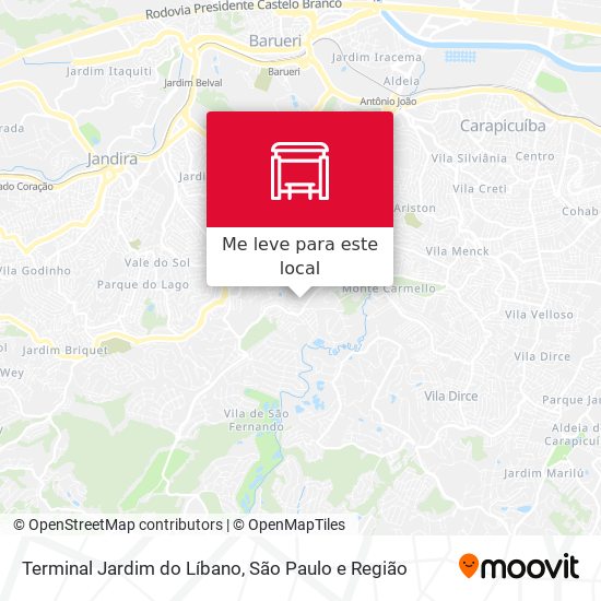 Terminal Jardim do Líbano mapa