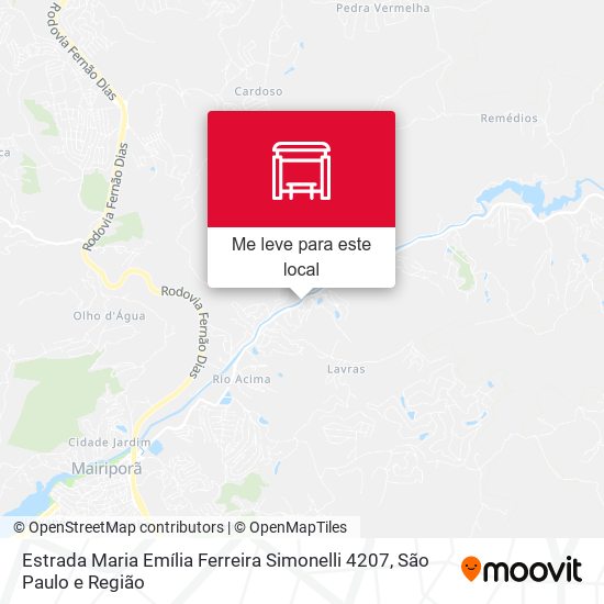 Estrada Maria Emília Ferreira Simonelli 4207 mapa