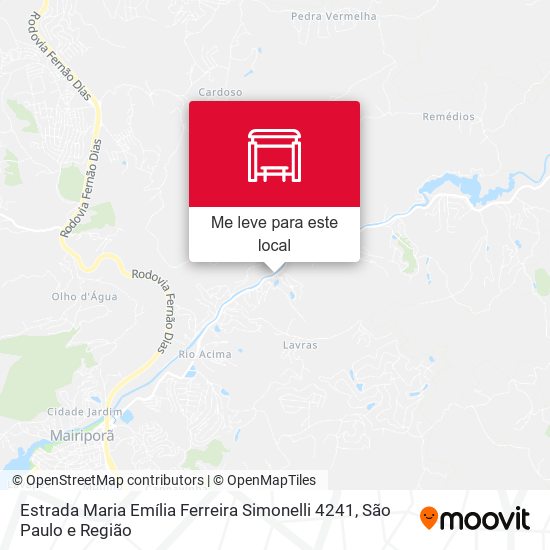 Estrada Maria Emília Ferreira Simonelli 4241 mapa