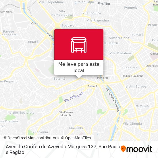 Avenida Corifeu de Azevedo Marques 137 mapa