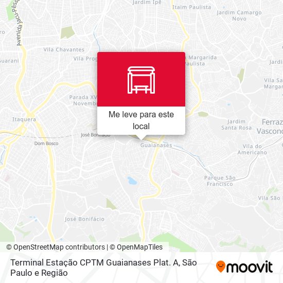 Terminal Estação CPTM Guaianases Plat. A mapa