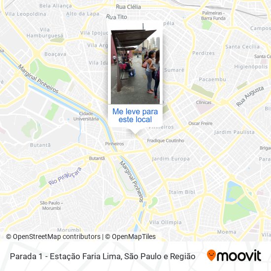 Parada 1 - Estação Faria Lima mapa