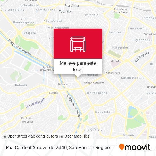 Rua Cardeal Arcoverde 2440 mapa