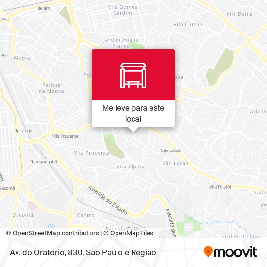 Av. do Oratório, 830 mapa