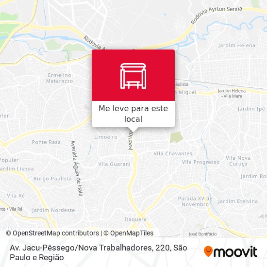 Av. Jacu-Pêssego / Nova Trabalhadores, 220 mapa