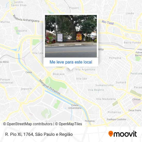 R. Pio Xi, 1764 mapa