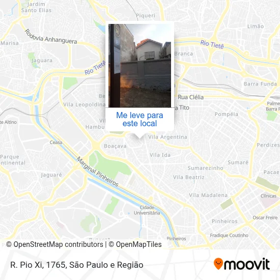 R. Pio Xi, 1765 mapa