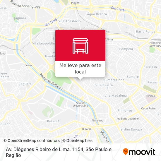 Av. Diógenes Ribeiro de Lima, 1154 mapa