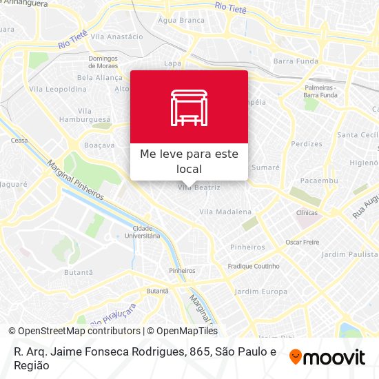R. Arq. Jaime Fonseca Rodrigues, 865 mapa