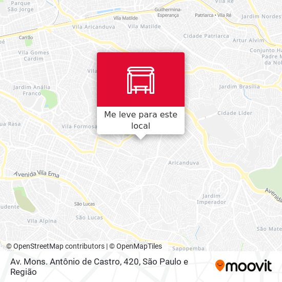 Av. Mons. Antônio de Castro, 420 mapa