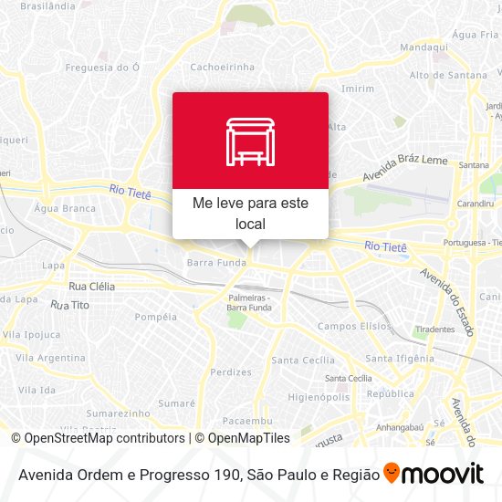 Avenida Ordem e Progresso 190 mapa