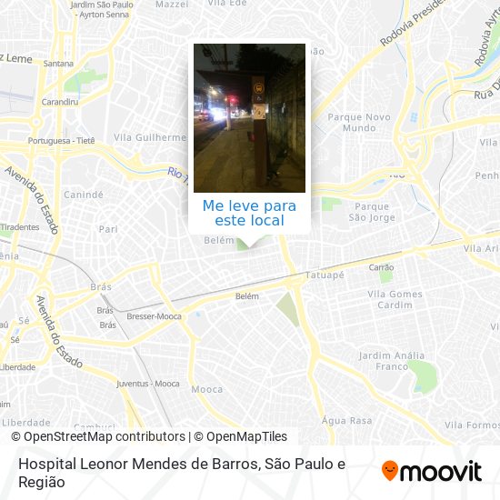 Hospital Leonor Mendes de Barros mapa