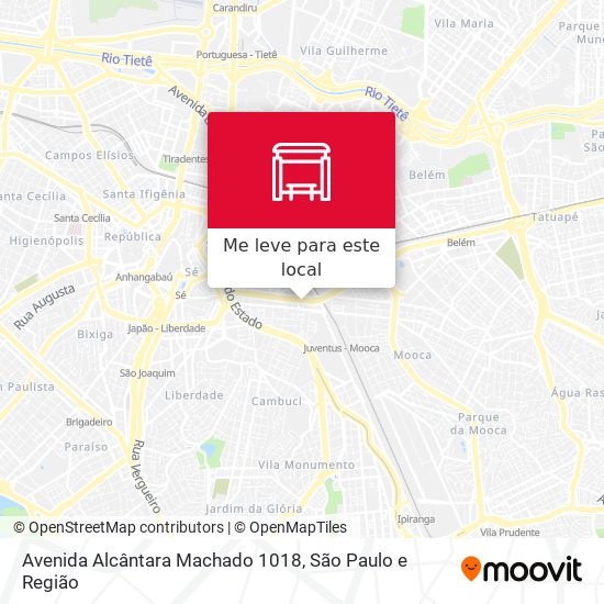 Avenida Alcântara Machado 1018 mapa