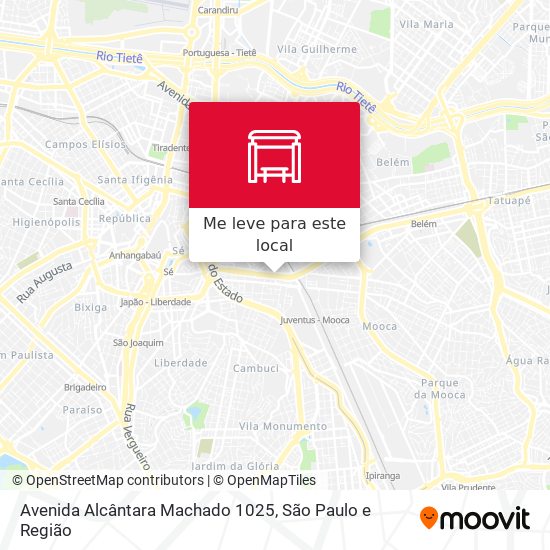 Avenida Alcântara Machado 1025 mapa