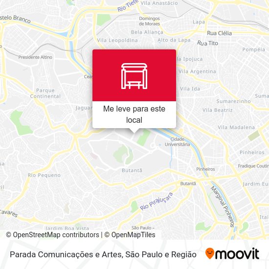 Parada Comunicações e Artes mapa